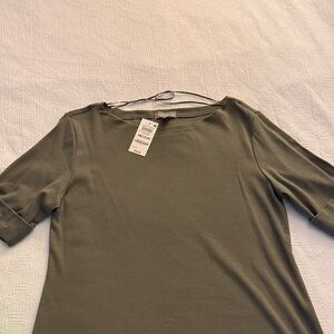 Style & Co. Olive Boatneck Short Sleeve T-shirt dress